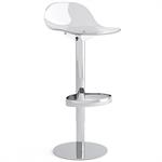 Tabouret pivotante 360 ACADEMY structure métal assise plastique transparent