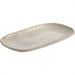 Plateau décoratif en grès 18x33cm - blancCLOREA