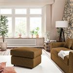 Pouf en tissu chenille - jaune arganPIUMA