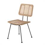 Chaise de jardin en métal noir et résine recyclée effet rotin