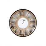 Horloge murale bois/métal style rétro - FOR33959 - Noir Et Beige - Taille 