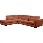 Canapé d'angle méridienne gauche fixe en tissu Genesis - brun rustrelBATIS