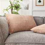 Lot de 2 housse de coussin effet polaire 40x60cm - rose argile 