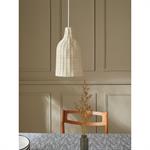 Suspension bouteille en rotin clair