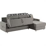 Canapé d'angle réversible convertible en tissu matelas densité 35kg/m3 - grisGAYA