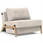 INNOVATION LIVING Fauteuil design SOFABED CUBED 02 WOOD convertible lit 200x90 cm Corduroy Ivory