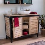 Meuble sous-vasque double 2 portes en acacia massif - L120cmPITAYA