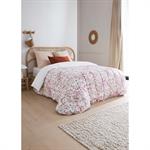 Couette polycoton double face 200 g/m² - RAYA - Blanc Et Rose - Polyester - Taille 