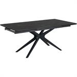 Table de repas extensible en céramique et métal - gris anthracite 