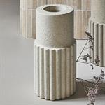 Vase tube en béton à relief  H21cm - blancCALLELONGUE