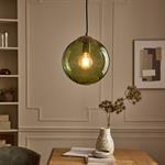 Suspension électrifié en verre et acier D25cm - vertMONSARAZ