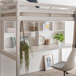 Bureau enfant en pin avec étagère - blancDANIS