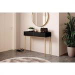 Console 2 tiroirs KASHA Pieds or noir   BOBOCHIC