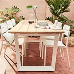 Table de jardin en teck et aluminium - bois clair 