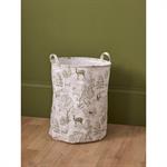 Bac de rangement rond esprit toile de Jouy