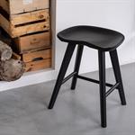 Tabouret bas en chêne massif H49cm - noirKOA