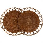 Lot de 2 sets de table ronds en rotin D38cm - naturelCLECY