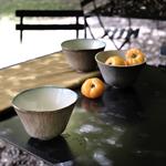 Lot de 4 bol en grès réactif d18cm - marron écorce 