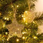 Suspension de Noël étoile en fil métallisé argentAUBAIS