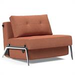INNOVATION LIVING  Fauteuil design CUBED 02 ALU convertible 200x90cm tissu Weda Rust
