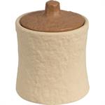 Bougie déco en grès H11cm - rose sableNAIA