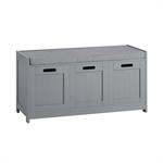 Banc de rangement avec 2 portes 1 cube effet bois gris