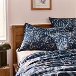 Lot de 2 taies d'oreiller fleurs d'oranger en percale de coton 50x70cm - bleuAZALEE