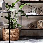 Panier rond en jonc de mer tressé H37xD45cm - naturelHAYE