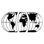 Déco murale triptyque carte du monde en métal 120x60 cm