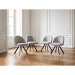 Lot de chaises LALIE tissu chiné et pieds étoile gris clair   BOBOCHIC