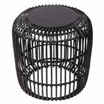 Table basse en rotin noir et teck
