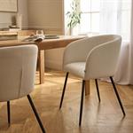 Chaise en tissu et métal avec accoudoirs - blanc ventouxPEILLE