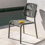 Lot de 2 chaise de jardin en corde tissée - vert cèdre 