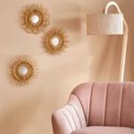 Miroir fleur en rotin D35cm - naturelSOLEA