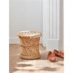 Tabouret en corde et rotin naturel