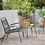 Salon de jardin en acier et corde - vert 