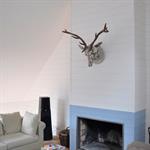 Une cheminée sur une mezzanine