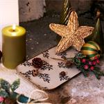 Plateau déco motif Fragon en fer 20x32cm - blancRUSCUS