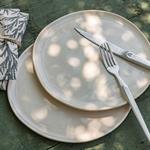 Lot de 4 assiette à dessert à bord haut en grès d21cm - blanc ventoux 