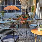 Lot de 4 chaise de jardin pliante en acier - vert olivier 