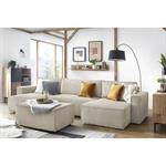 Pouf NIHAD velours côtelé beige   BOBOCHIC