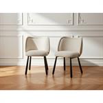 Lot de 2 chaises NALA tissu texturé beige   BOBOCHIC