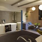 Salle de bain ouverte dans le studio