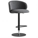 Tabouret pivotant 360 TUKA  structure métal assise tapissé noir