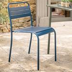 Chaise de jardin empilable en acier - bleu figuerollesSOURIS
