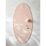 Tapis ovale en coton rose
