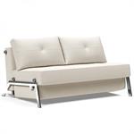 INNOVATION LIVING  Canapé design CUBED 02 CHROME convertible 200x140 cm tissu Bouclé Off White