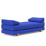 Méridienne design SIGMUND WOOD convertible lit 160x200 cm pieds chêne tissu Elegance Ultramarine
