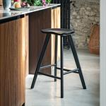 Tabouret haut en chêne massif H66cm - noirKOA