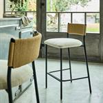 Tabouret haut de repas en corde et tissu H75cm - blanc écruDAYNE